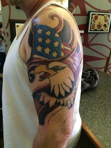 Tattoos - patriotic eagle wip tattoo - 99441
